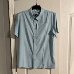 Costa Men's See What's Out There Collared Button Down Short Sleeve Shirt Medium